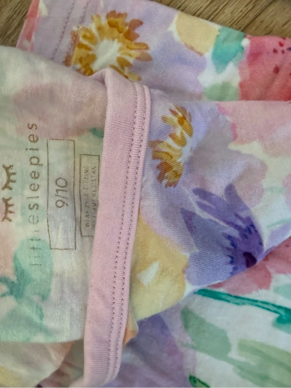 Little Sleepies Kids Floral Pink Cotton Pajama Set Size 9/10